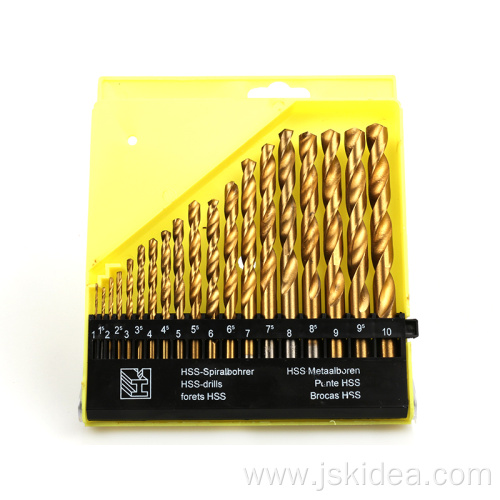 Plastic Box Twist Drill Bit 19PCS Set